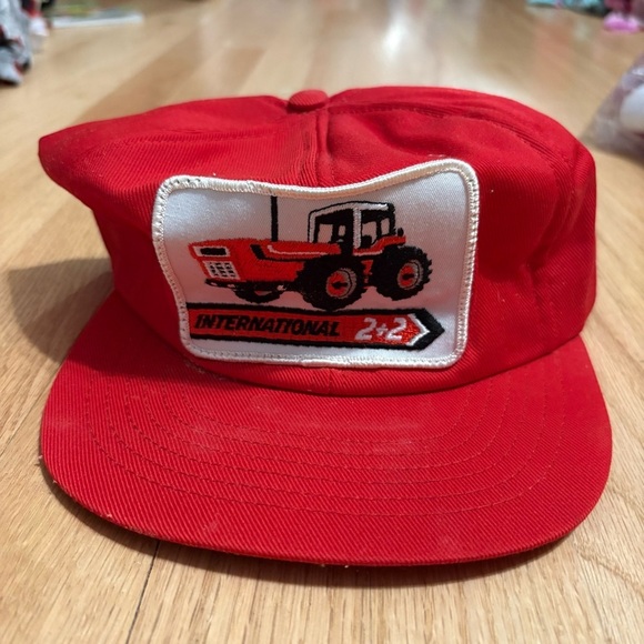 Vintage Case IH tractor 1980's Snapback trucker hat cap Louisville USA Red - Picture 2 of 7